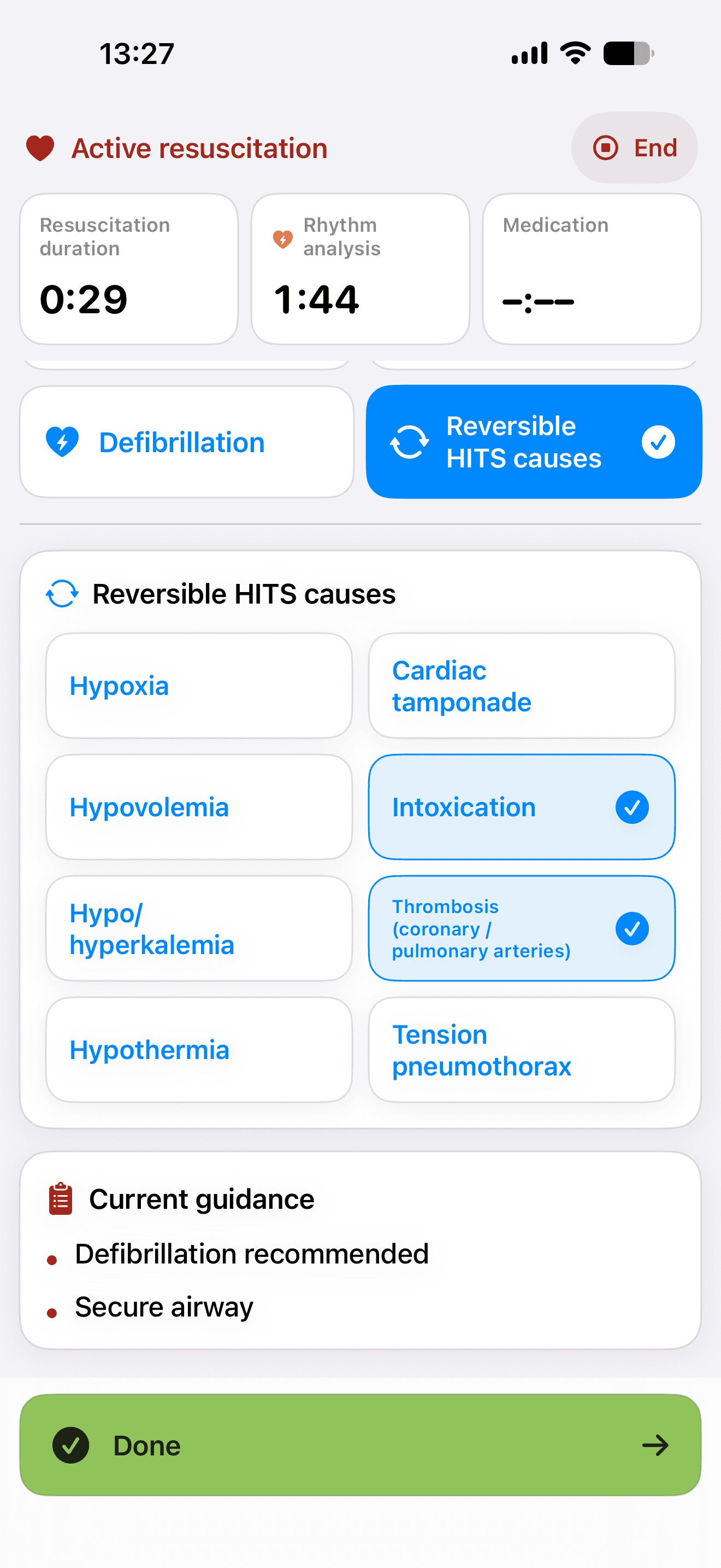 Reversible causes learning screen